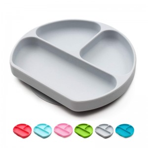 okrągły kształt silikonowy talerz spożywczy dla niemowląt Gumowy talerz obiadowy Hurtownia